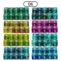 Ensemble de dés en acrylique personnalisés avec logo, polyédriques, en plastique, pour jeux de rôle Dungeons and Dragons, bicolores