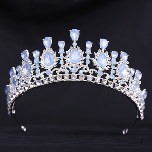 Vendita calda nuovo arrivo matrimonio di compleanno e anniversario corona per ragazze di cristallo verde/rosa diadema da sposa vendita corona in lega calda - Product Image 6