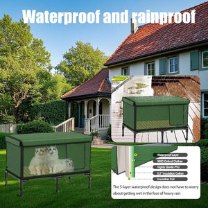 New Heated <b>Cat</b> <b>House</b> and Pet Mat Winter for <b>Outside</b> Insulated Outdoor <b>Cat</b> Shelter with Heater Waterproof Heated <b>Cat</b> Bed - Product Image 3