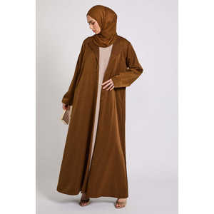 <span class=keywords><strong>Blazer</strong></span> Jacquard Premium <span class=keywords><strong>Mujer</strong></span> Abaya Abierta en Bronce Cepillado - Product Image 1