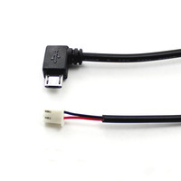 Câble d'alimentation personnalisable en cuivre étamé micro USB vers XH2.54-2P, fil de charge en PVC pour ordinateurs
