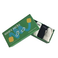 Boîte cadeau rigide en carton pour chaussettes et écharpes, deux pièces avec couvercle et base, en carton gris, avec vernis sélectif UV, logo personnalisé, portable, pelliculage brillant