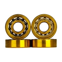 Gold Titanium Rust-free Overlap 11-Ball Si3N4 Micro Ball 608 627 Inline Quad Speed Skate Hybrid Ceramic Bearings Rodamientos