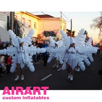 Costume de flocon de neige gonflable à lumière LED, costume d'étoile portable gonflable pour la marche du festival pour Noël, spectacle sur scène, défilé