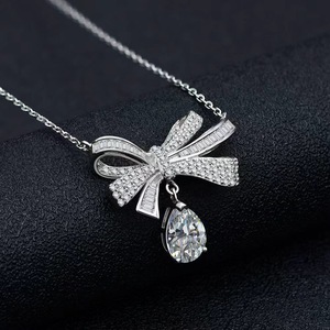 Pendant Necklace Set with Butterfly Shape Palladium & Synthetic Cubic Zirconia Women's Europe & America Style Daily Wear - Product Image 4