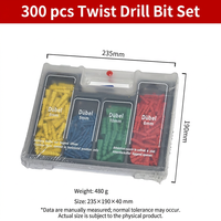 Kit de 300 forets hélicoïdaux en acier au carbone pour perceuse électrique, accessoires de menuiserie domestique, avec boîte