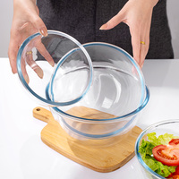 Bol en verre borosilicate transparent rond, écologique, sans BPA, de 2700 ml, 4500 ml, 6200 ml, pour la cuisine, vente en gros