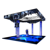 Simulador de movimiento de plataforma de pie 9D VR para juego CS multijugador interactivo 4 jugadores máquina de parque temático de realidad Virtual interior