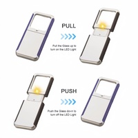 Loupe de poche pliable à LED avec logo personnalisé, loupe éclairée en plastique, loupe portable pour la lecture des seniors