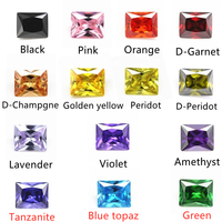 5a grade 3*5mm-13*18mm baguette coupée à la machine zircon cubique noir pierres précieuses synthétiques en vrac découpées à la machine pierres CZ en forme de baguette