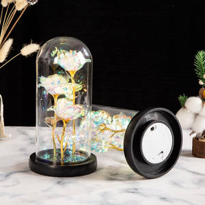 Rose artificielle de <span class=keywords><strong>la</strong></span> <span class=keywords><strong>Belle</strong></span> <span class=keywords><strong>et</strong></span> <span class=keywords><strong>la</strong></span> bête, 7/24K, fausses fleurs, plante sous dôme de verre, pour un cadeau, galaxie - Product Image 2