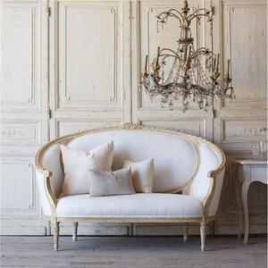 उच्च गुणवत्ता कमरे में बैठे फ्रेंच प्राचीन क्लासिक लकड़ी प्यार सीट शादी सोफा डिजाइन के रहने - Product Image 4