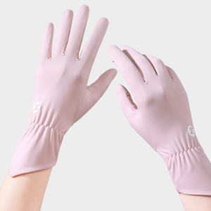 Manchons de cyclisme unisexes d'été sans couture, anti-UV, compatibles écran tactile, fins, antidérapants, en Spandex, Soie Glacée, Nylon/Cachemire - Product Image 3