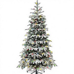 <span class=keywords><strong>Sapin</strong></span> de Noël Artificiel Floqué Pré-éclairé 1,80 m Effet Neige 210 Lumières Multicolores <span class=keywords><strong>Sapin</strong></span> Aspin Support Métallique Pliable Décoration de Fêtes pour la Maison - Product Image 6