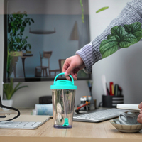 Gobelet Boba réutilisable en paille Tritan de 710ml sans BPA avec tasse en plastique à paille télescopique