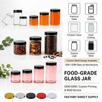 Envase de Vidrio Transparente en Forma de Cilindro para Encurtidos y Miel con Tapa de Plástico