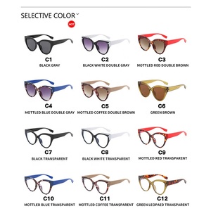 Neue Modische <span class=keywords><strong>Cat</strong></span>-Eye UV400 Sonnenbrille für Damen Hochwertige Große PC-Rahmen Anpassbares Logo <span class=keywords><strong>Anti</strong></span>-Blaulicht-Brille - Product Image 3