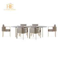 Tables et chaises de loisirs d'extérieur, patio, jardin, résistantes aux intempéries, en alliage d'aluminium, table ronde pour hôtel, villa, complexes hôteliers