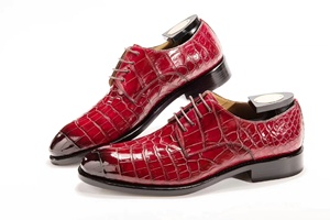 Goodyear welt Custom Design scarpe da uomo abbina <span class=keywords><strong>giacca</strong></span> di <span class=keywords><strong>pelle</strong></span> di coccodrillo e portafoglio <span class=keywords><strong>pelle</strong></span> di alligatore ufficio scarpe da sera per uomo - Product Image 2