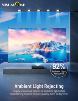 Écran de projection à cadre fixe ultra-fin VisualMr Top 100"-150" T-Prism UST ALR avec grille noire 16:9 pour téléviseurs laser/projecteurs UST