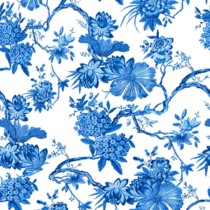 Tela Popelina 100% Algodón con Estampado Floral Azul, Tejida para Camisas, Cortinas y Decoración del Hogar, 100GSM, Pedido Personalizado - Product Image 1
