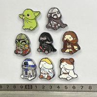 Perles Star Wars version Q gaufrées double face à trou traversant, accessoires pour bijoux faits main DIY, matériaux pour pendentifs stylo perlés, vente en gros