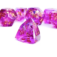 Ensemble de dés en résine polyédriques personnalisés pour D&D RPG, 7 dés à bords vifs, idéal pour les jeux de table, les cadeaux et la collection