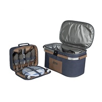 Panier isotherme TAWA pour pique-nique, 4 personnes, Oxford 600D, polyester isolé, poignée en aluminium, sans fuite, grand compartiment alimentaire séparé
