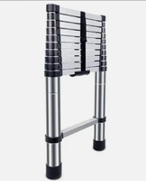 Échelle télescopique ultra-légère en alliage d'aluminium, capacité de charge de 150 kg, 9 marches, portable pour appartement, supermarché, salle de sport, atelier