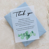 Carte d'invitation de mariage personnalisée en papier sulfate translucide givré merci après carte carte de voeux