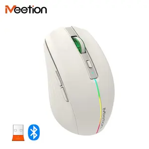 Meetion Bluetooth Dual Wireless Mouse Rgb Home Office Rechargeable Laptop Tecladosy Cordless USB Interface Silent 2.4ghz BTMO02