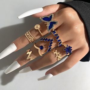Nuova estate dolce lega di diamanti decorazioni stella anello farfalla anelli d'oro Set per le donne gioielli di moda - Product Image 2
