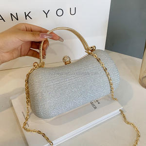 Bolso de Mano de Lujo con Diamantes, Diseño Sólido, Asa de Cristal, Bolso de Noche con Pedrería para Bodas, Cenas y Fiestas, Hecho de Material PU - Product Image 2