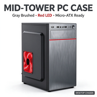 Casing PC Micro ATX Grosir Pabrik, Chassis Komputer Desktop Mini ITX, Slot Penyimpanan Ganda, Logo Kustom OEM