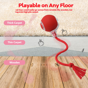 Cute Smart <b>Interactive</b> Exercise Indoor <b>Cat</b> <b>Toy</b> Automatic Moving Rechargeable ABS Silicone Ball Fast Rolling Chirping Motion Fun - Product Image 6