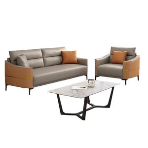 Ensemble de canapés de bureau modernes et minimalistes, éponge haute densité, pieds en acier au carbone pour la réception de bureau - Product Image 3