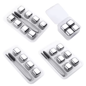 Piedras de Whisky Reutilizables Cuadradas de Acero Inoxidable Plateado, Cubitos de Hielo para Whisky 18/10 para España <span class=keywords><strong>Nikka</strong></span> - Product Image 1
