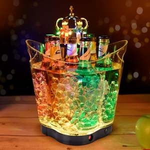 Seau à glace à LED dégradé coloré portable de <span class=keywords><strong>6</strong></span> <span class=keywords><strong>litres</strong></span> en plastique pour <span class=keywords><strong>champagne</strong></span> et vin pour la bière - Product Image 5