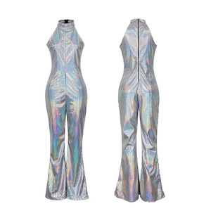 <span class=keywords><strong>Tuta</strong></span> Hippie - Costume Sexy <span class=keywords><strong>Argento</strong></span> Scintillante per Halloween, Feste Cocktail, Spettacoli Teatrali, Stile Moda, Costume da Discoteca - Product Image 1