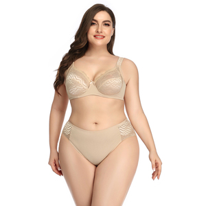 Sous-vêtements sexy pour femmes, <span class=keywords><strong>lingerie</strong></span> respirante de couleur unie, ensembles de soutien-gorge et culottes grande taille - Product Image 5