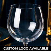 Gobelet à vin incassable en PC de 600 ml, réutilisable, transparent comme du cristal, avec pied, pour mariages et bars