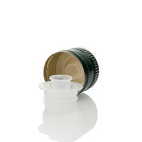 Bouchons ROPP pré-filetés en aluminium de 31,5*24 mm pour bouteille d'huile d'olive Marasca Dorica, avec bec verseur en plastique de 28 mm de diamètre intérieur, taille universelle.