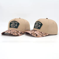 Casquette de baseball 5 panneaux bicolore en coton avec logo brodé 3D personnalisé, style patch tissé, pour hommes, idéale pour le sport et la course à pied
