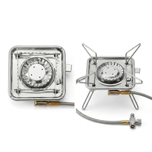 Outdoor Portable Folding Aluminum Alloy Camping Gas Stove for <b>Backpacking</b> Hiking Windproof Lotus Burner Piezo Ignition All - Product Image 3