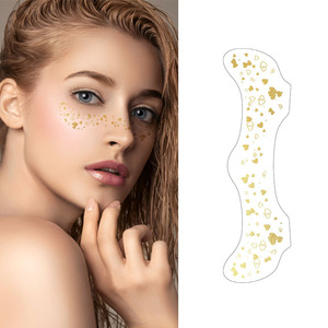 Metallic <b>Glitter</b> Freckle Temporary Tattoo Sticker Gold Silver Rose Gold Waterproof Face Patch for Party Festival Use - Product Image 2