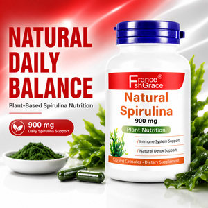 Fabricante de Suplementos de Espirulina al por Mayor, 900 mg para Apoyo Inmunológico y Nutrición Vegetal, 120 Cápsulas de Espirulina - Product Image 1