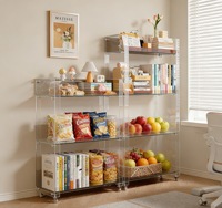 Étagère de bureau en acrylique transparent, minimaliste, multi-niveaux, pour organiser et présenter les livres dans les salles de classe et les bureaux