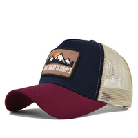 Topi Trucker kustom kanvas antilembap klasik terlaris topi Trucker jaring tambalan katun topi Trucker 112 untuk pria wanita