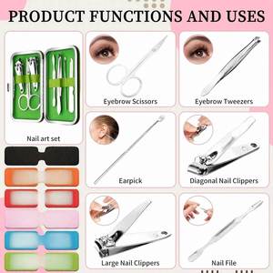 Promotion à prix d'usine : Kit de soins personnels de voyage en acier inoxydable avec logo personnalisé, comprenant des outils de coupe-ongles - Product Image 5