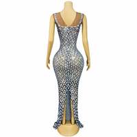 AD2650 Kimshein Haute Qualité Étincelant Strass Robe De Soirée Sexy Sans Manches Robe De Luxe Robe De Bal Robe De Soirée